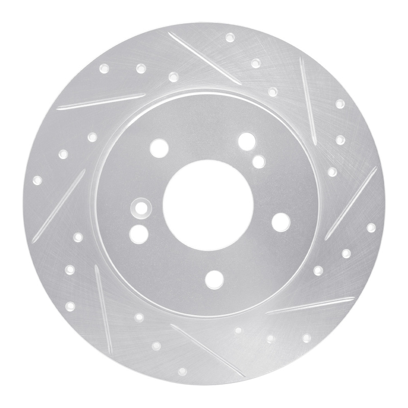 Picture of RNC Brake Rotor - Drill & Slot - R1 96-98 Mercedes-Benz SL500 Rear Right Drilled & Slotted Silver Brake Rotor rnc631-63035R