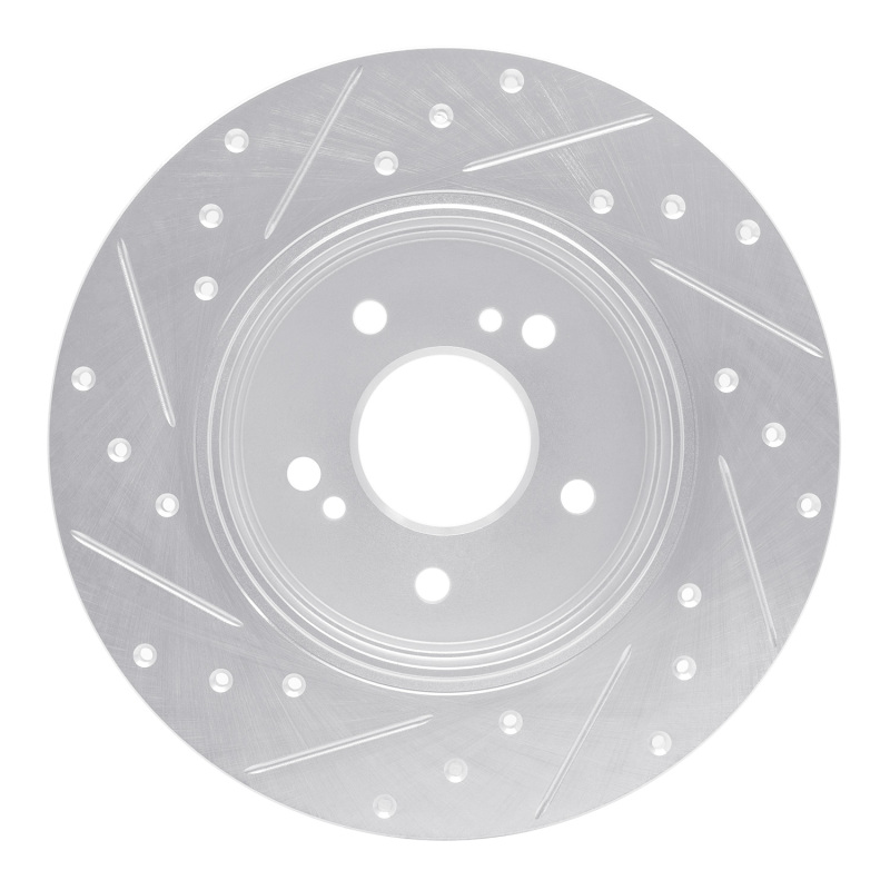 Picture of RNC Brake Rotor - Drill & Slot - R1 96-98 Mercedes-Benz SL500 Rear Right Drilled & Slotted Silver Brake Rotor rnc631-63035R