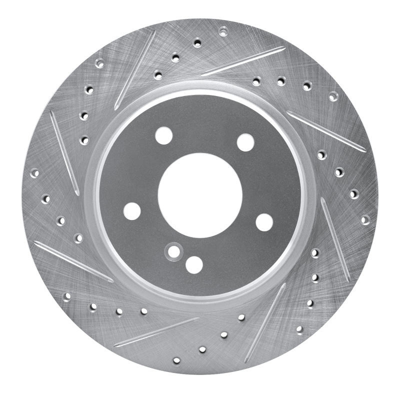 Picture of RNC Brake Rotor - Drill & Slot - R1 98-09 Chrysler Crossfire Rear Left Drilled & Slotted Silver Brake Rotor rnc631-63040L