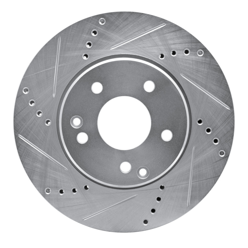 Picture of RNC Brake Rotor - Drill & Slot - R1 96-15 Mercedes-Benz C240 Front Left Drilled & Slotted Silver Brake Rotor rnc631-63047L