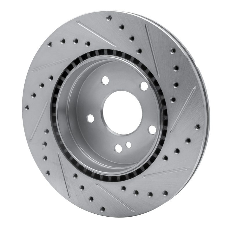 Picture of RNC Brake Rotor - Drill & Slot - R1 98-09 Chrysler Crossfire Rear Left Drilled & Slotted Silver Brake Rotor rnc631-63040L