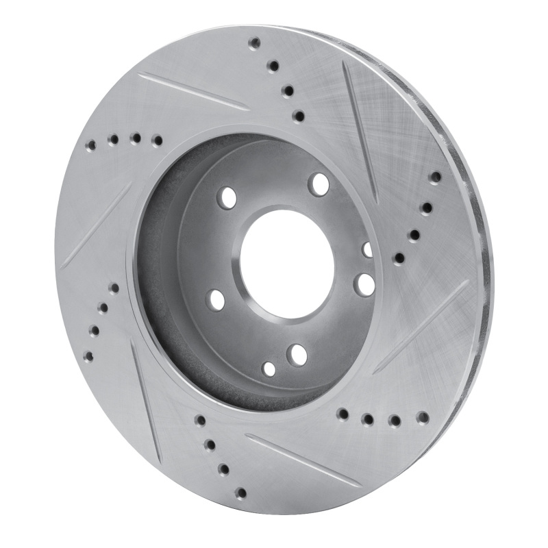 Picture of RNC Brake Rotor - Drill & Slot - R1 96-15 Mercedes-Benz C240 Front Left Drilled & Slotted Silver Brake Rotor rnc631-63047L