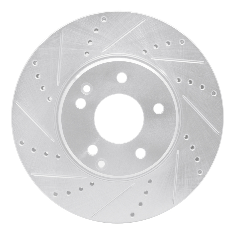 Picture of RNC Brake Rotor - Drill & Slot - R1 96-11 Chrysler Crossfire Front Left Drilled & Slotted Silver Brake Rotor rnc631-63048L