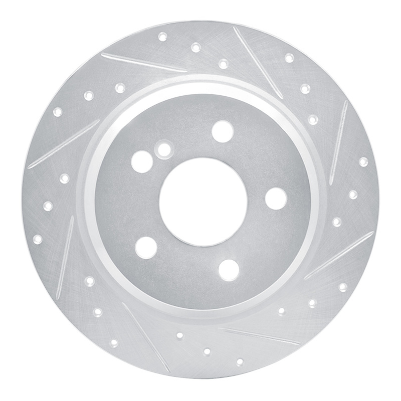 Picture of RNC Brake Rotor - Drill & Slot - R1 03-16 Mercedes-Benz E200 (Latin America) Rear Right Drilled & Slotted Silver Brake Rotor rnc631-63051R