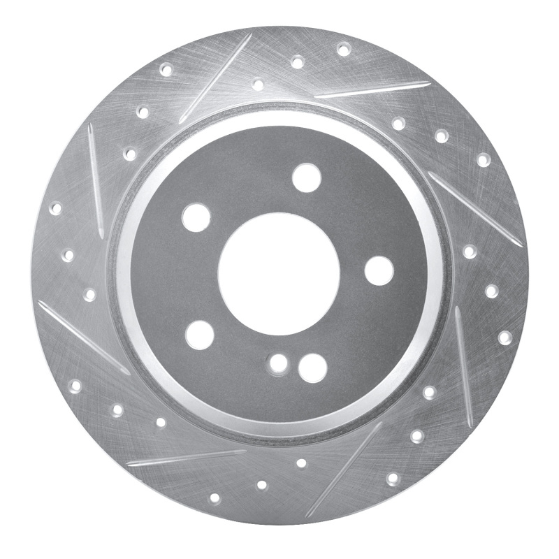 Picture of RNC Brake Rotor - Drill & Slot - R1 03-16 Mercedes-Benz E200 (Latin America) Rear Left Drilled & Slotted Silver Brake Rotor rnc631-63051L