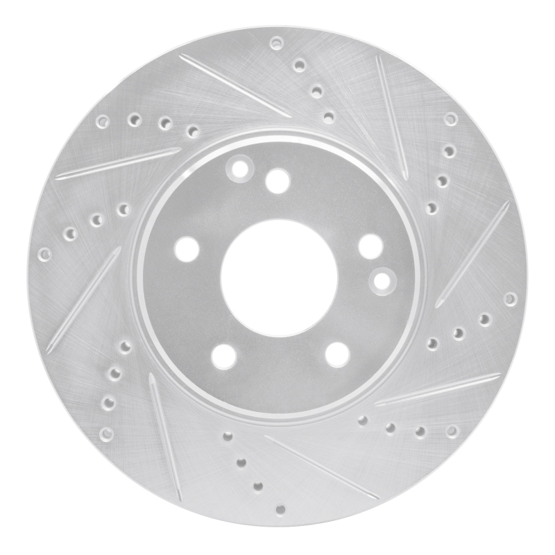 Picture of RNC Brake Rotor - Drill & Slot - R1 96-11 Chrysler Crossfire Front Right Drilled & Slotted Silver Brake Rotor rnc631-63048R