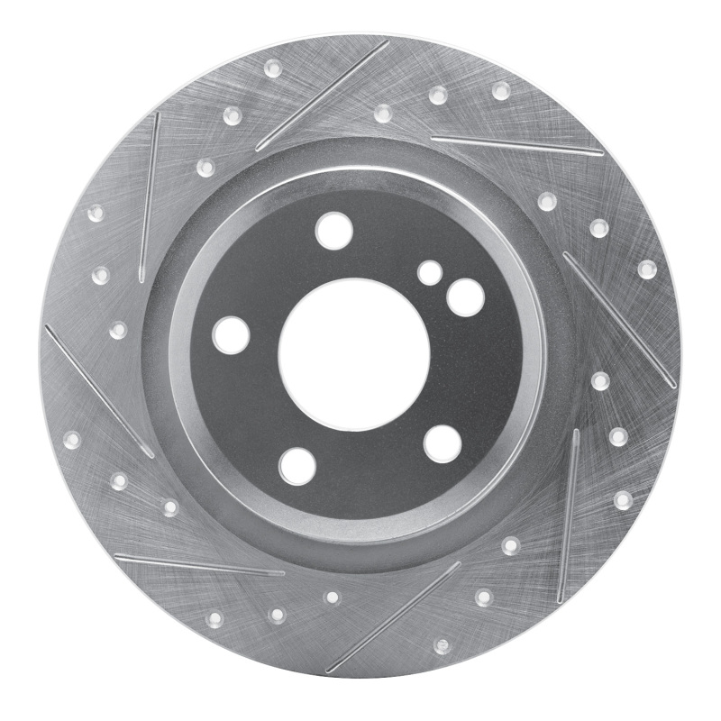 Picture of RNC Brake Rotor - Drill & Slot - R1 12-20 Mercedes-Benz SLC300 Rear Left Drilled & Slotted Silver Brake Rotor rnc631-63099L