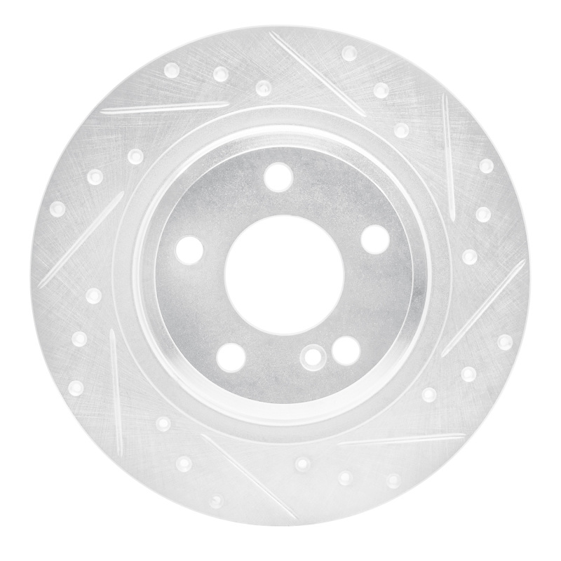 Picture of RNC Brake Rotor - Drill & Slot - R1 12-20 Mercedes-Benz SLK250 Rear Right Drilled & Slotted Silver Brake Rotor rnc631-63099R