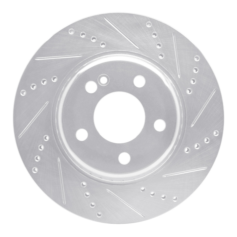 Picture of RNC Brake Rotor - Drill & Slot - R1 15-23 Mercedes-Benz C300 Coupe & Convertible Rear Right Drilled & Slotted Silver Brake Rotor rnc631-63118R