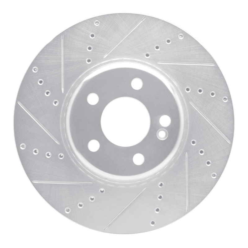 Picture of RNC Brake Rotor - Drill & Slot - R1 15-23 Mercedes-Benz C300 Sedan Front Left Drilled & Slotted Silver Brake Rotor rnc631-63117L