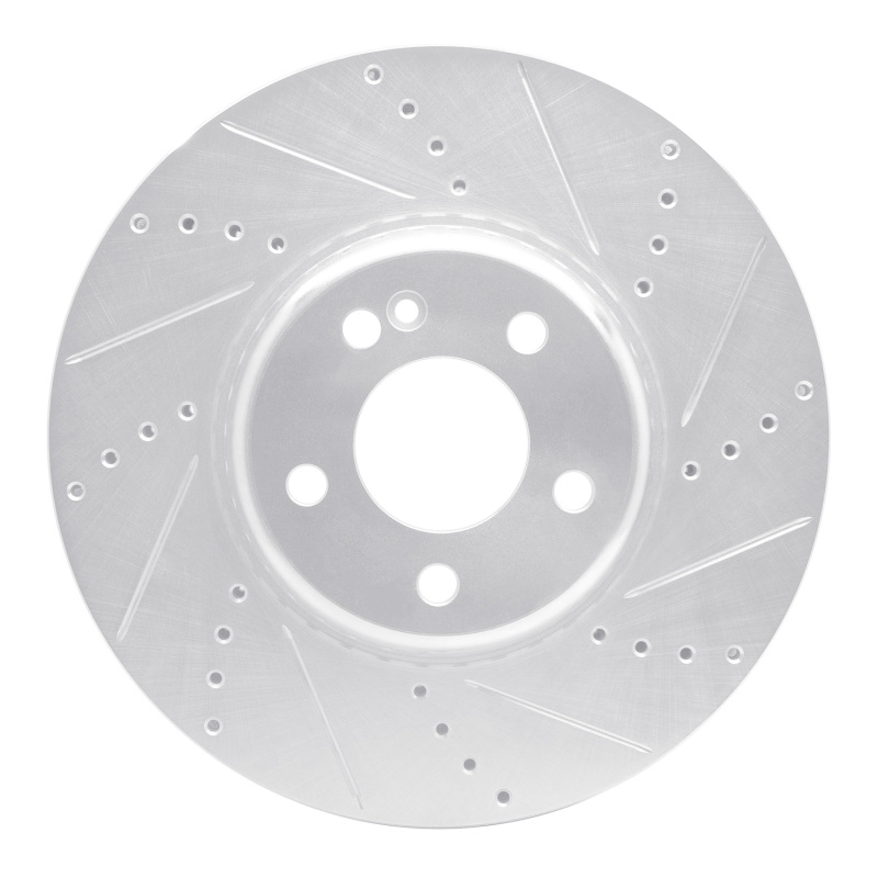 Picture of RNC Brake Rotor - Drill & Slot - R1 15-23 Mercedes-Benz C300 Coupe & Convertible Front Right Drilled & Slotted Silver Brake Rotor rnc631-63117R