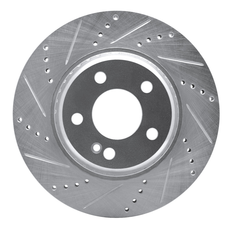 Picture of RNC Brake Rotor - Drill & Slot - R1 15-23 Mercedes-Benz C300 Sedan Rear Left Drilled & Slotted Silver Brake Rotor rnc631-63118L