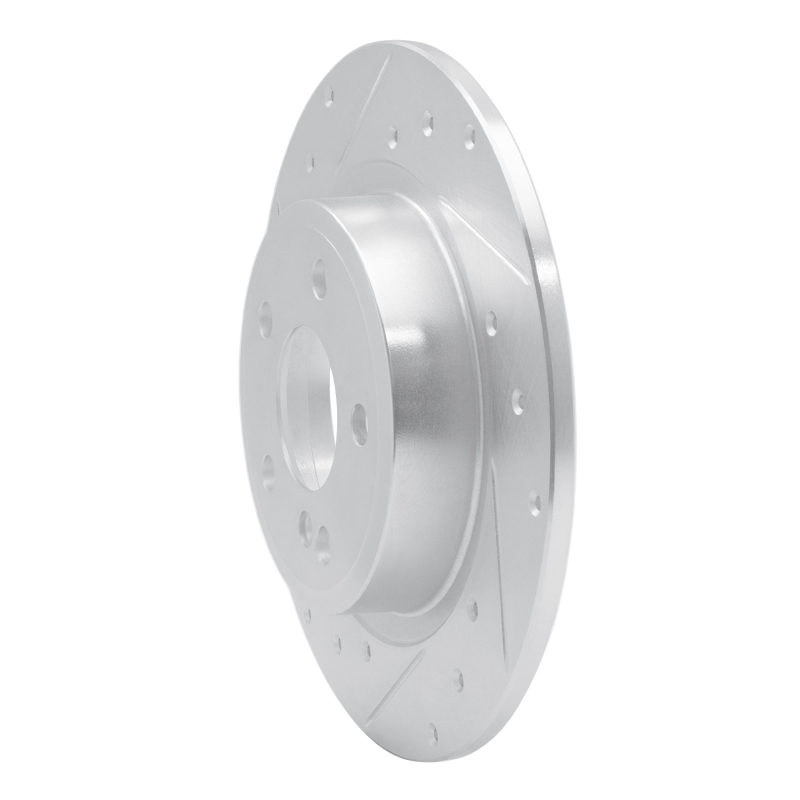 Picture of RNC Brake Rotor - Drill & Slot - R1 14-20 Infiniti QX30 Rear Left Drilled & Slotted Silver Brake Rotor rnc631-63107L