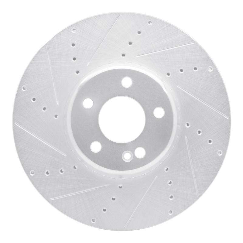 Picture of RNC Brake Rotor - Drill & Slot - R1 15-23 Mercedes-Benz C400 Front Left Drilled & Slotted Silver Brake Rotor rnc631-63119L