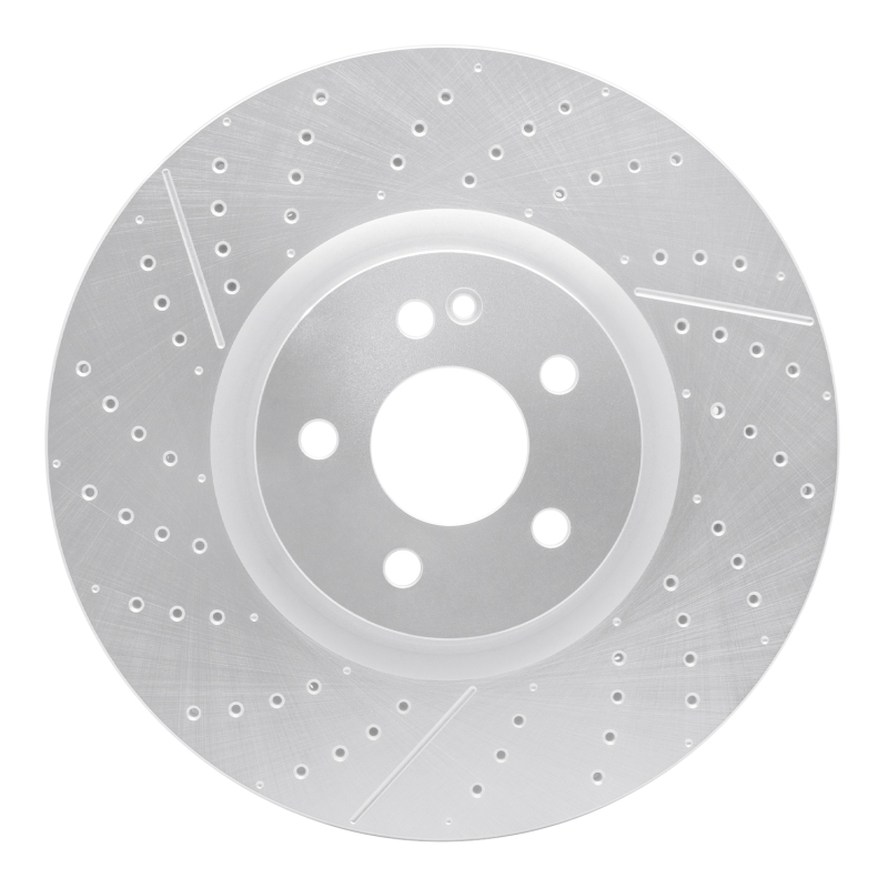 Picture of RNC Brake Rotor - Drill & Slot - R1 14-19 Mercedes-Benz GLA45 AMG Front Drilled & Slotted Silver Brake Rotor rnc631-63151