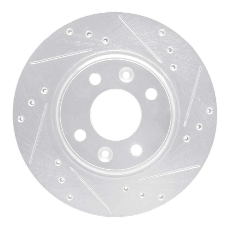 Picture of RNC Brake Rotor - Drill & Slot - R1 15-19 Renault Logan (Mexico) Front Right Drilled & Slotted Silver Brake Rotor rnc631-63159R