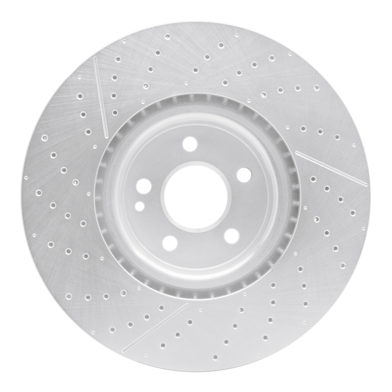 Picture of RNC Brake Rotor - Drill & Slot - R1 14-19 Mercedes-Benz GLA45 AMG Front Drilled & Slotted Silver Brake Rotor rnc631-63151