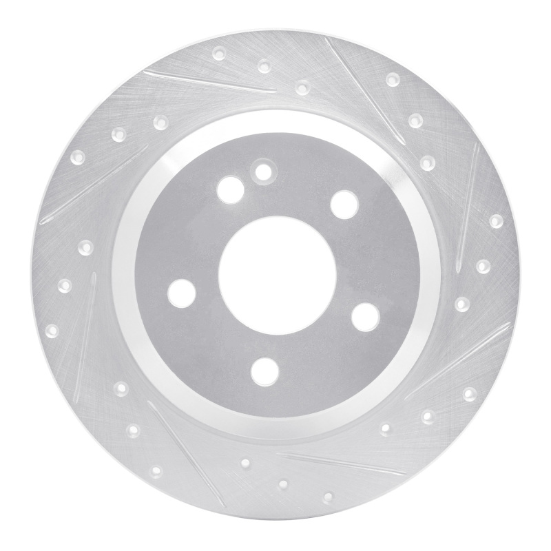 Picture of RNC Brake Rotor - Drill & Slot - R1 16-23 Mercedes-Benz Viano (Mexico) Rear Right Drilled & Slotted Silver Brake Rotor rnc631-63161R