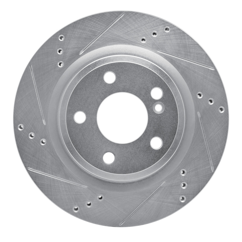 Picture of RNC Brake Rotor - Drill & Slot - R1 14-19 Mercedes-Benz GLA250 (Mexico) Rear Left Drilled & Slotted Silver Brake Rotor rnc631-63163L
