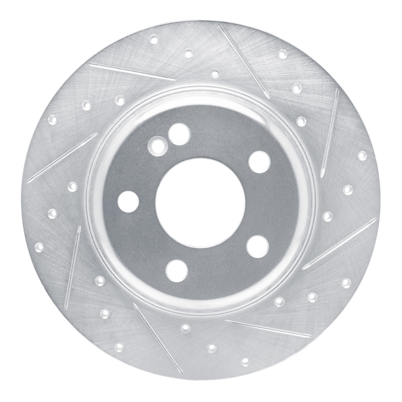 Picture of RNC Brake Rotor - Drill & Slot - R1 15-21 Mercedes-Benz C200 (Mexico) Rear Right Drilled & Slotted Silver Brake Rotor rnc631-63173R