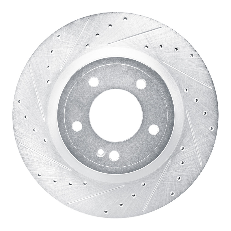 Picture of RNC Brake Rotor - Drill & Slot - R1 19-25 Mercedes-Benz G580 Rear Left Drilled & Slotted Silver Brake Rotor rnc631-63177L