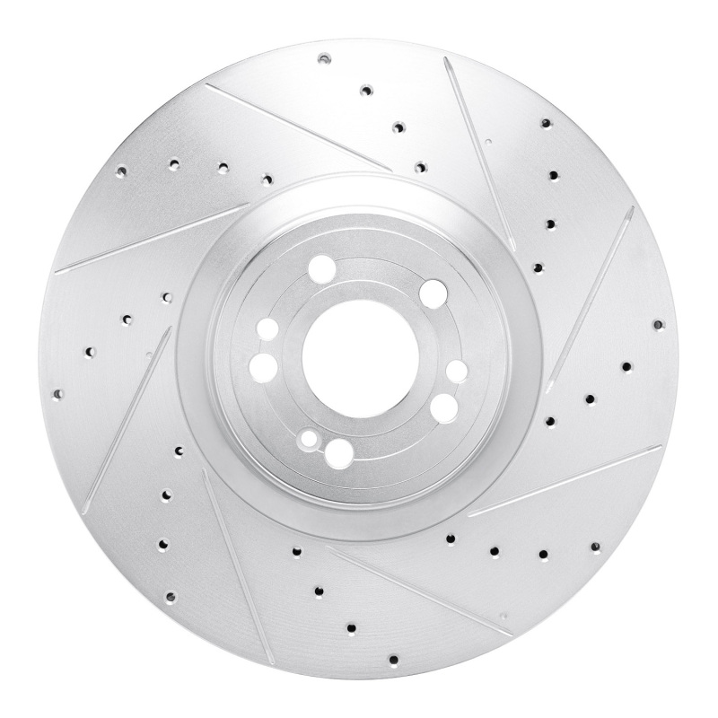 Picture of RNC Brake Rotor - Drill & Slot - R1 20-26 Mercedes-Benz GLE450e Front Right Drilled & Slotted Silver Brake Rotor rnc631-63180R