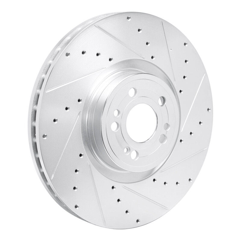 Picture of RNC Brake Rotor - Drill & Slot - R1 20-26 Mercedes-Benz GLE450e Front Right Drilled & Slotted Silver Brake Rotor rnc631-63180R