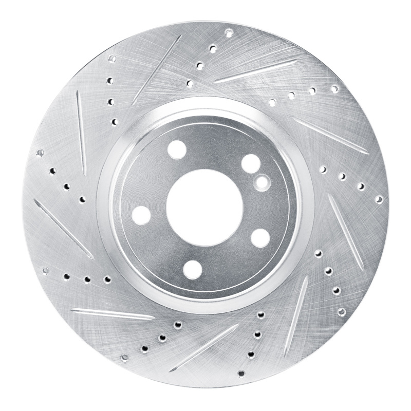 Picture of RNC Brake Rotor - Drill & Slot - R1 19-25 Mercedes-Benz CLA250 Front Left Drilled & Slotted Silver Brake Rotor rnc631-63185L