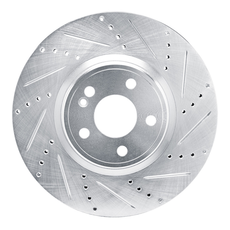 Picture of RNC Brake Rotor - Drill & Slot - R1 19-25 Mercedes-Benz A220 Front Right Drilled & Slotted Silver Brake Rotor rnc631-63185R