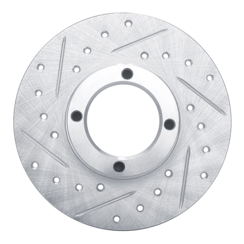 Picture of RNC Brake Rotor - Drill & Slot - R1 63-79 Austin Healey Sprite Front Left Drilled & Slotted Silver Brake Rotor rnc631-64000L