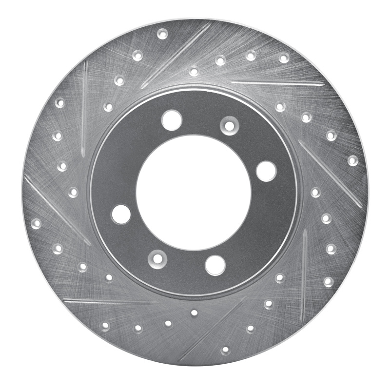 Picture of RNC Brake Rotor - Drill & Slot - R1 81-87 Saab 900 Front Left Drilled & Slotted Silver Brake Rotor rnc631-65001L