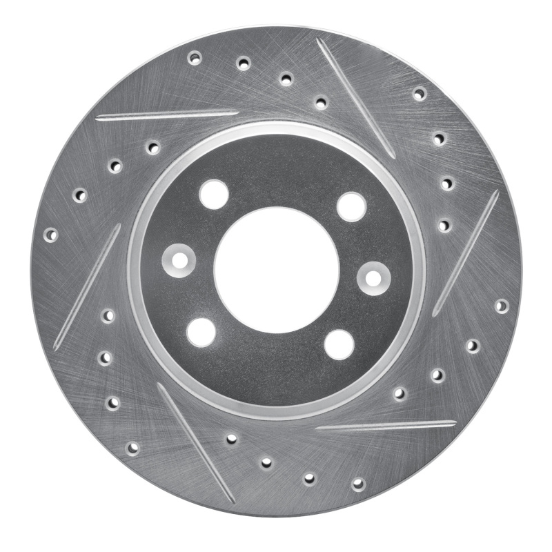 Picture of RNC Brake Rotor - Drill & Slot - R1 87-93 Saab 900 Front Right Drilled & Slotted Silver Brake Rotor rnc631-65005R