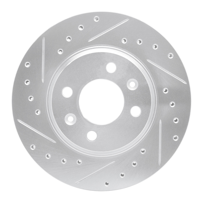 Picture of RNC Brake Rotor - Drill & Slot - R1 87-93 Saab 900 Front Left Drilled & Slotted Silver Brake Rotor rnc631-65005L