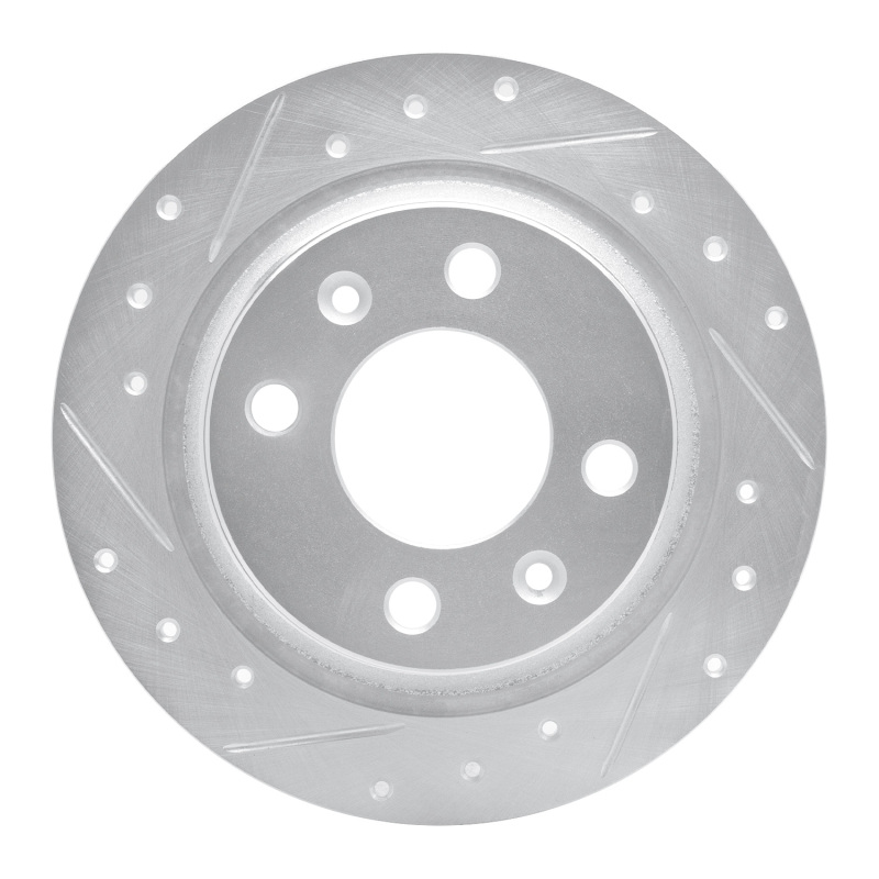 Picture of RNC Brake Rotor - Drill & Slot - R1 86-98 Saab 9000 Rear Left Drilled & Slotted Silver Brake Rotor rnc631-65006L