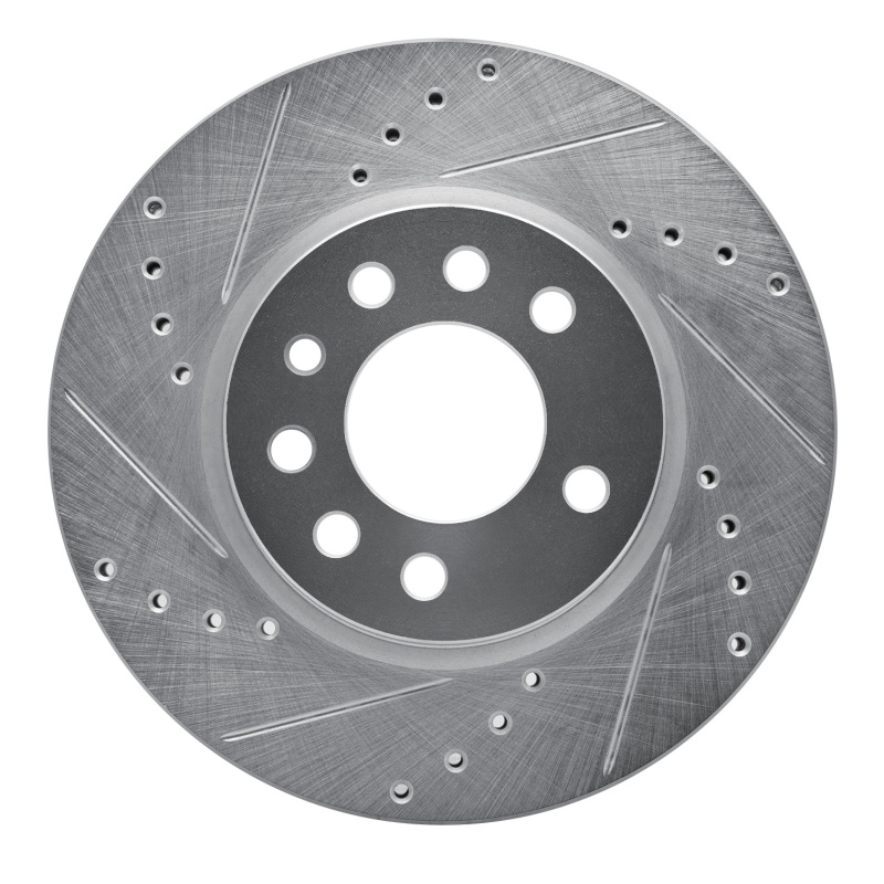 Picture of RNC Brake Rotor - Drill & Slot - R1 94-96 Saab 900 Front Left Drilled & Slotted Silver Brake Rotor rnc631-65008L