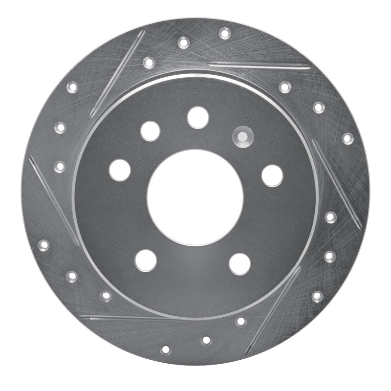 Picture of RNC Brake Rotor - Drill & Slot - R1 94-96 Saab 900 Rear Left Drilled & Slotted Silver Brake Rotor rnc631-65009L