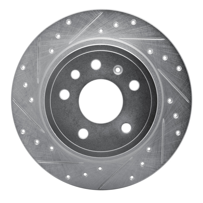 Picture of RNC Brake Rotor - Drill & Slot - R1 99-10 Saab 9-5 Rear Left Drilled & Slotted Silver Brake Rotor rnc631-65012L