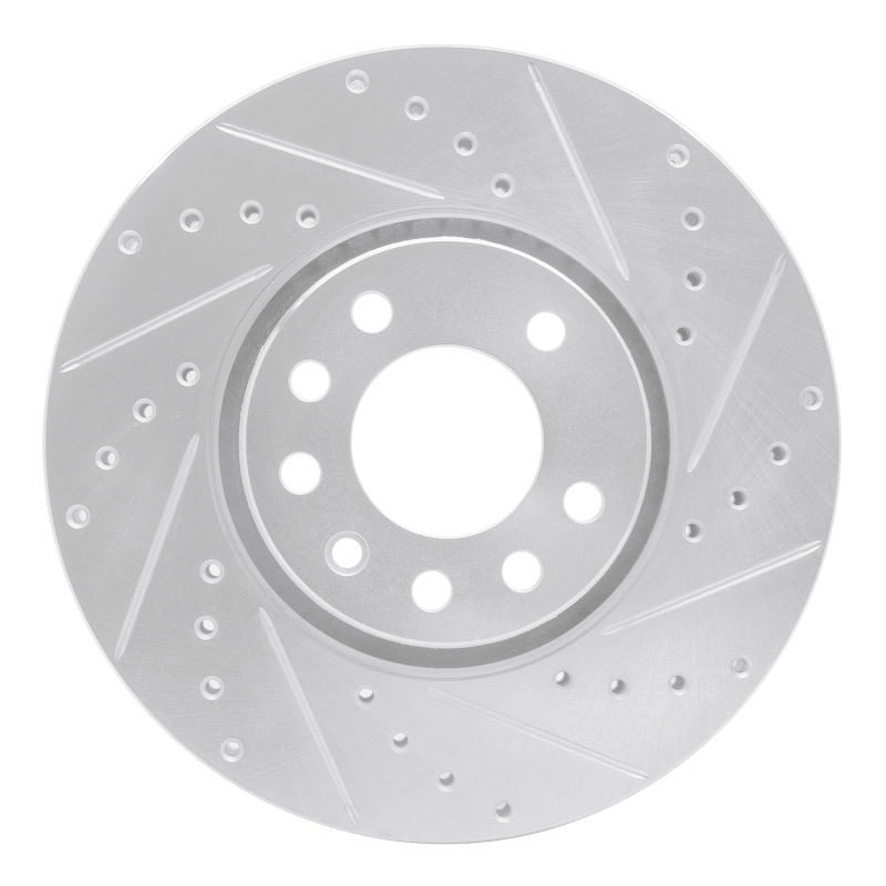 Picture of RNC Brake Rotor - Drill & Slot - R1 03-11 Cadillac BLS (Mexico) Front Right Drilled & Slotted Silver Brake Rotor rnc631-65016R