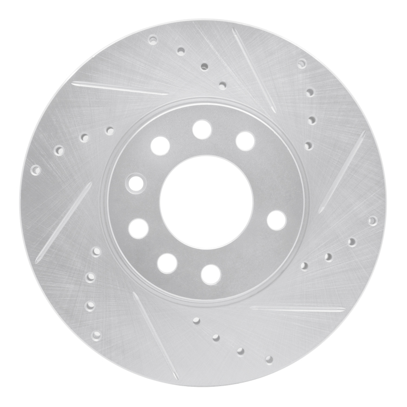 Picture of RNC Brake Rotor - Drill & Slot - R1 03-11 Cadillac BLS (Mexico) Front Right Drilled & Slotted Silver Brake Rotor rnc631-65015R