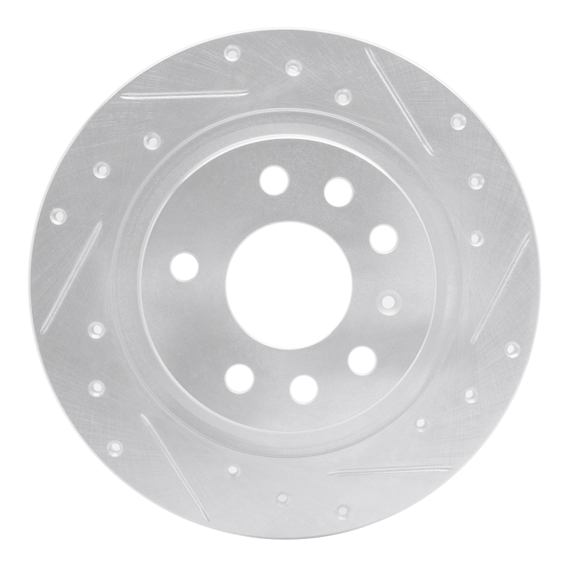 Picture of RNC Brake Rotor - Drill & Slot - R1 03-11 Cadillac BLS (Mexico) Rear Right Drilled & Slotted Silver Brake Rotor rnc631-65017R