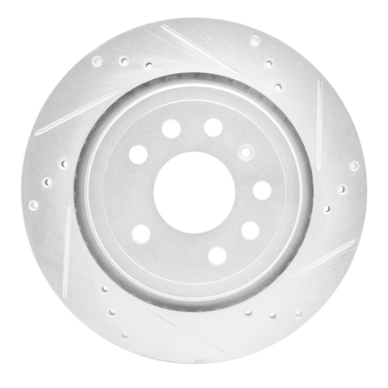 Picture of RNC Brake Rotor - Drill & Slot - R1 03-11 Cadillac BLS (Mexico) Rear Right Drilled & Slotted Silver Brake Rotor rnc631-65018R