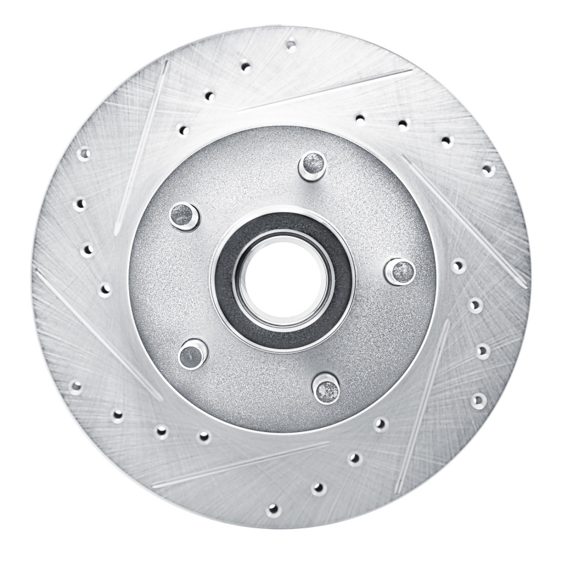 Picture of RNC Brake Rotor - Drill & Slot - R1 79-83 American Motors PaceR Front Left Drilled & Slotted Silver Brake Rotor rnc631-66002L