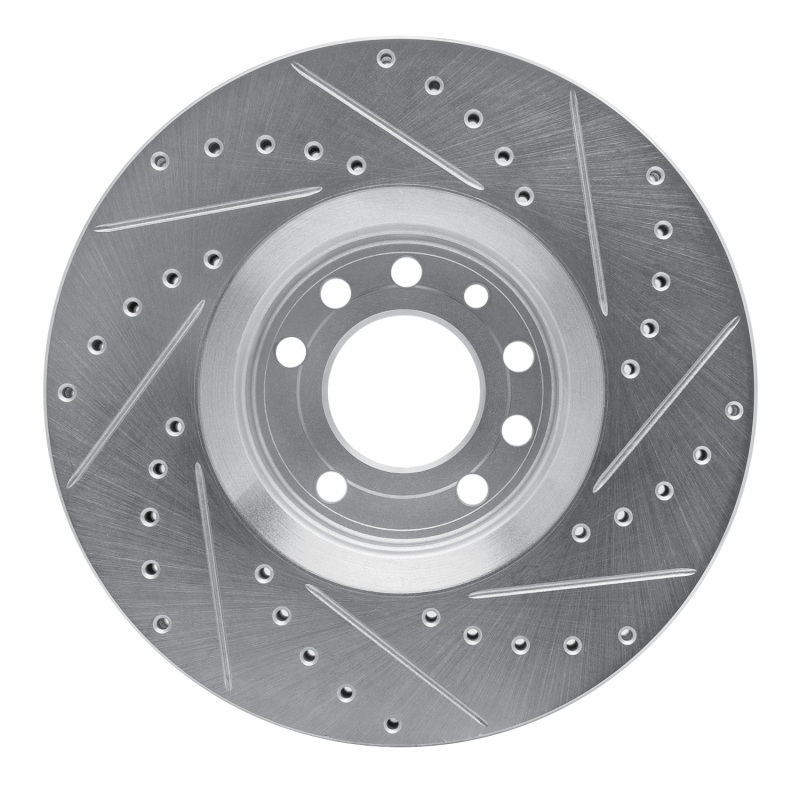 Picture of RNC Brake Rotor - Drill & Slot - R1 03-11 Cadillac BLS (Mexico) Front Left Drilled & Slotted Silver Brake Rotor rnc631-65019L