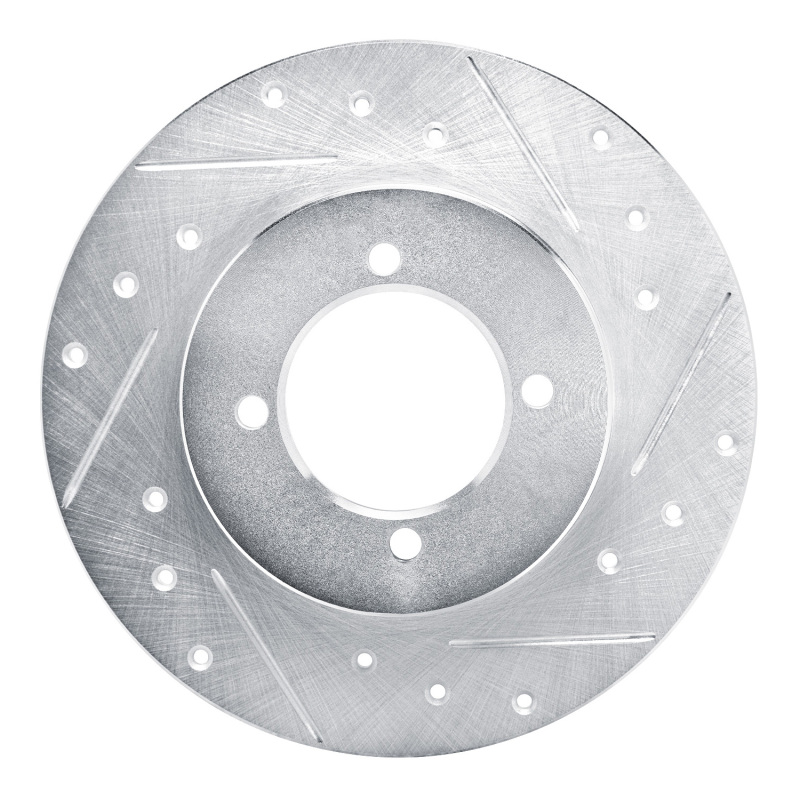 Picture of RNC Brake Rotor - Drill & Slot - R1 75-82 Nissan 610 Front Right Drilled & Slotted Silver Brake Rotor rnc631-67002R
