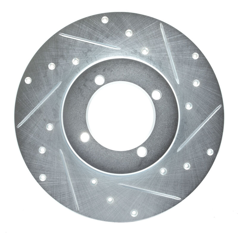 Picture of RNC Brake Rotor - Drill & Slot - R1 74-78 Nissan 260Z Front Right Drilled & Slotted Silver Brake Rotor rnc631-67004R