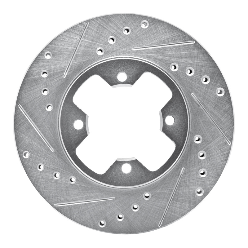 Picture of RNC Brake Rotor - Drill & Slot - R1 79-83 Nissan 280ZX Front Left Drilled & Slotted Silver Brake Rotor rnc631-67005L