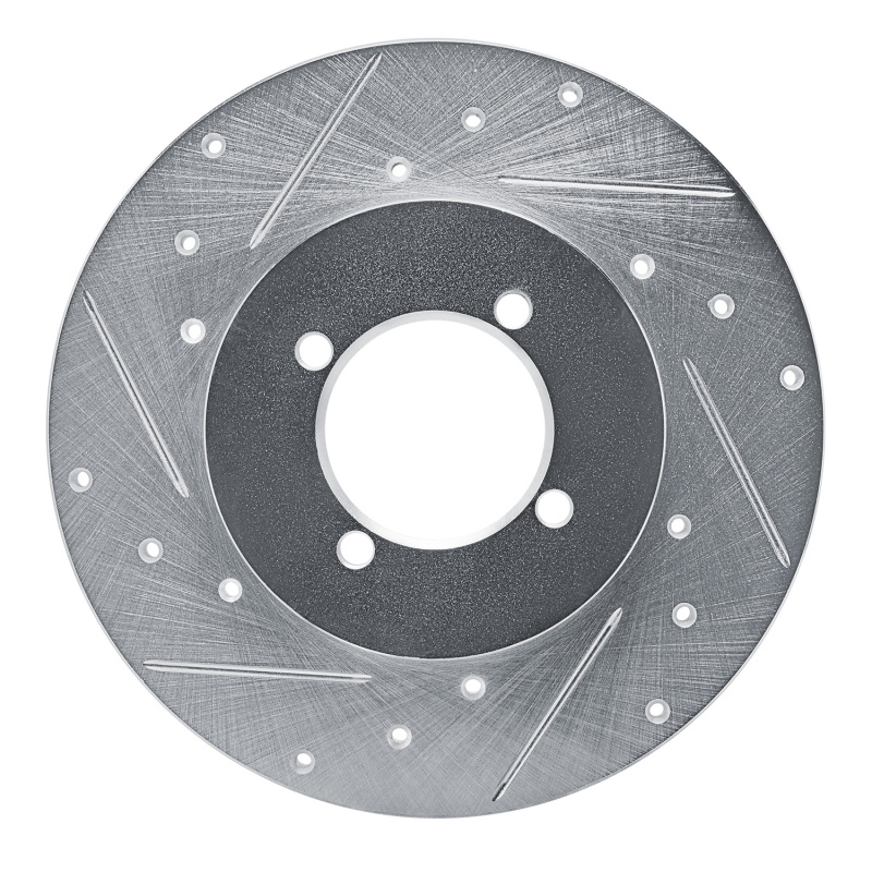 Picture of RNC Brake Rotor - Drill & Slot - R1 77-80 Nissan 810 Front Left Drilled & Slotted Silver Brake Rotor rnc631-67007L