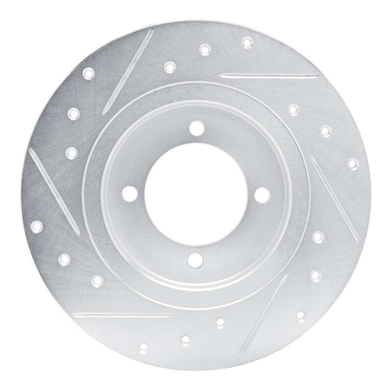 Picture of RNC Brake Rotor - Drill & Slot - R1 75-82 Nissan 610 Front Right Drilled & Slotted Silver Brake Rotor rnc631-67002R
