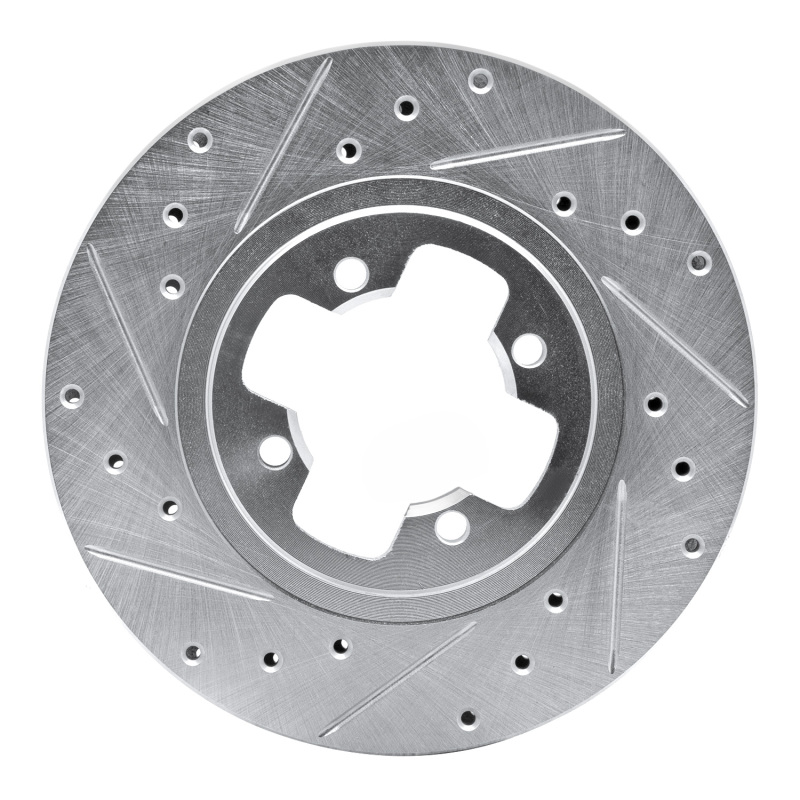 Picture of RNC Brake Rotor - Drill & Slot - R1 81-88 Nissan Maxima Front Left Drilled & Slotted Silver Brake Rotor rnc631-67008L