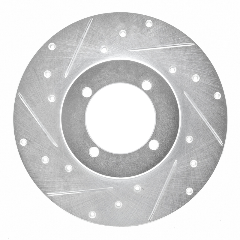 Picture of RNC Brake Rotor - Drill & Slot - R1 70-73 Nissan 240Z Front Left Drilled & Slotted Silver Brake Rotor rnc631-67009L
